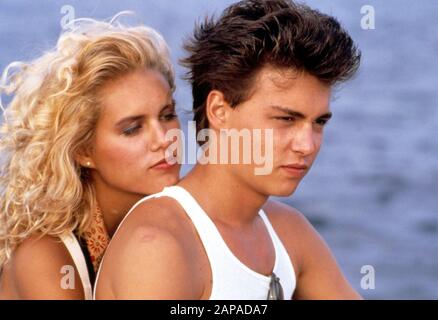 PRIVATE RESORT 1985 TriStar Pictures film with Johnny Depp and Karyn O'Bryan Stock Photo