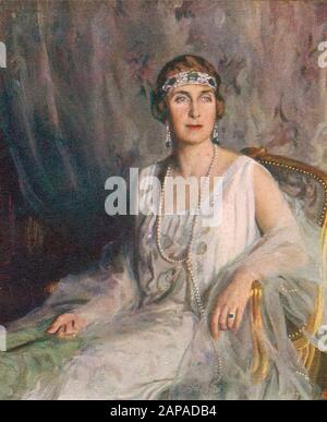 VICTORIA EUGENIE OF BATTENBERG (1887-1969) Queen of Spain as wife of Alfonso XIII. Painted by Philip de László about 1920