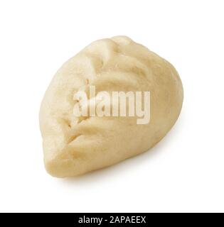 Pyance dumpling isolated on white background. Asian street food. Korean delicious steamed dumpling. Stock Photo