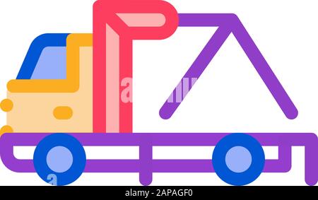 Evacuator Crane Icon Vector Outline Illustration Stock Vector