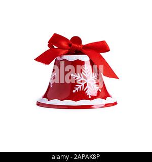 Red Christmas bell isolated on white background Stock Photo