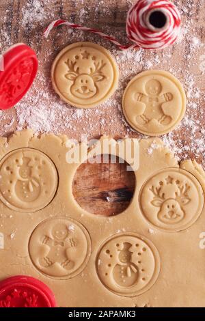 Directly above shot of sweet gingerbread cookies Stock Photo