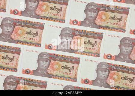 MANDALAY/MYANMAR - 07th January, 2020 : Myanmar Kyats Banknote, Money, Kyat Currency in Myanmar. Stock Photo