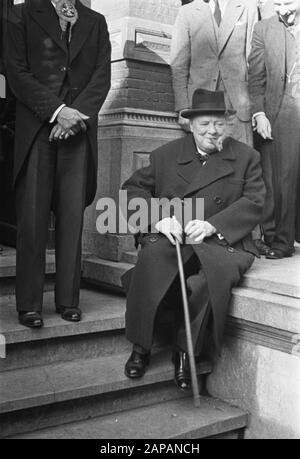 Visit Churchill to the Netherlands (May 1946) Description: Churchill and his cigar Date: May 10, 1946 Keywords: cigars Person name: Churchill, Winston Stock Photo