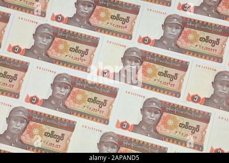 MANDALAY/MYANMAR - 07th January, 2020 : Myanmar Kyats Banknote, Money, Kyat Currency in Myanmar. Stock Photo