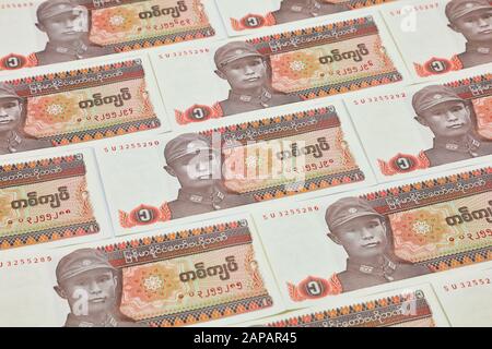 MANDALAY/MYANMAR - 07th January, 2020 : Myanmar Kyats Banknote, Money, Kyat Currency in Myanmar. Stock Photo