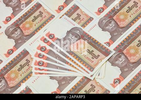 MANDALAY/MYANMAR - 07th January, 2020 : Myanmar Kyats Banknote, Money, Kyat Currency in Myanmar. Stock Photo