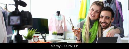 Fashion Industry Blog Content Clothes Creation Stock Photo