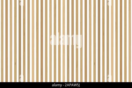 Accent wall in interior. Vertical wooden planks on a white backdrop. Vector natural background Stock Vector
