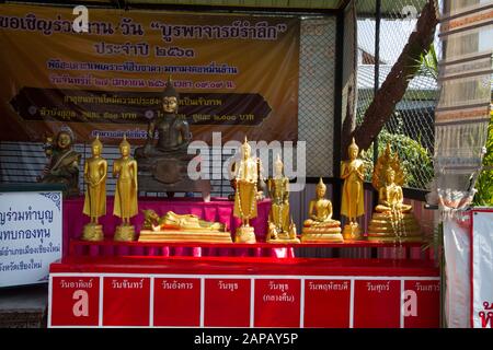 Thailand buddhist statues Wat Muen Lan temple buddhist buddhism chiang mai Stock Photo