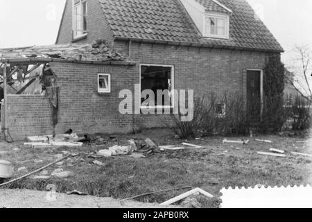 Natural gas explosion at the family Gruppen in Zuidwolde Date: February 5, 1960 Location: Drenthe, Zuidwolde Keywords: Natural gas explosions Personal name: family Gruppen Stock Photo