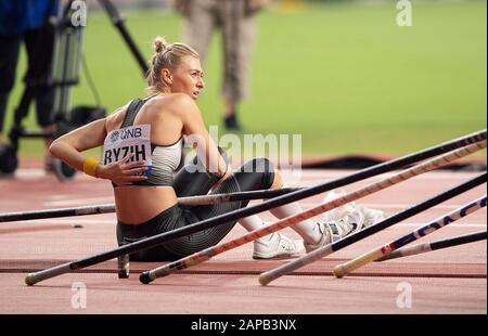 Lisa RYZIH (Germany) Final pole vault of women, on September 29, 2019 World Athletics Championships 2019 in Doha/Qatar, from September 27. - 10.10.2019. Â | usage worldwide Stock Photo