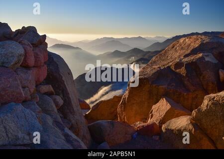 A great view from Mount Sinai, Egypt Stock Photo