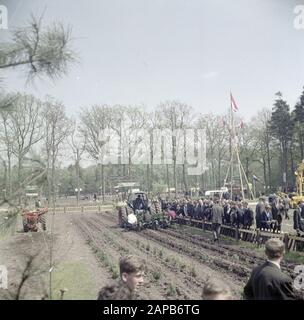 [Forestry demonstration plows and plants] Date: undated Keywords: workers, forestry, demonstrations, agricultural machinery, planting work, spectators, flags, tools Stock Photo