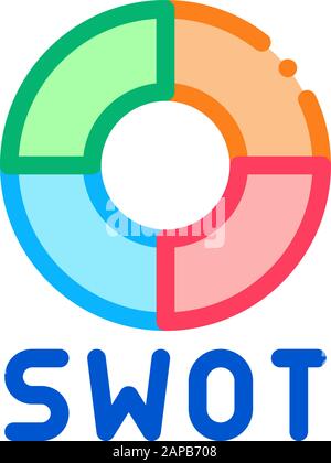 Swot Circle Form Icon Vector Outline Illustration Stock Vector