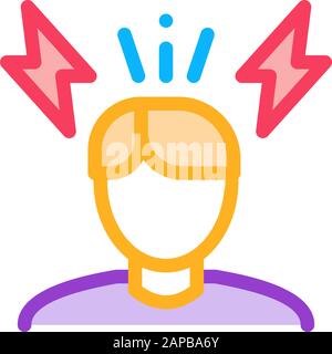 Stress level concept with head symbol indicating to high vector ...