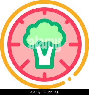 Pizza Broccoli Icon Vector Outline Illustration Stock Vector