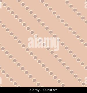 Diagonal vector light brown and cream white circles in painterly irregular design. Seamless geometric pattern on blush pink background. Great for Stock Vector