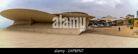 Doha, Qatar - 19 January 2020 : beautiful image of the National Museum Of Qatar Stock Photo