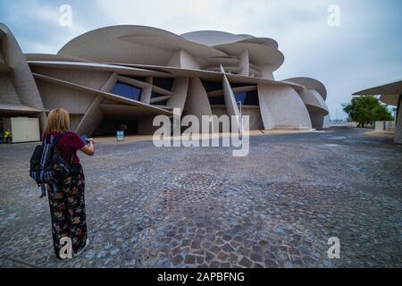 Doha, Qatar - 19 January 2020 : beautiful image of the National Museum Of Qatar Stock Photo