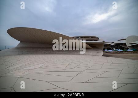 Doha, Qatar - 19 January 2020 : beautiful image of the National Museum Of Qatar Stock Photo