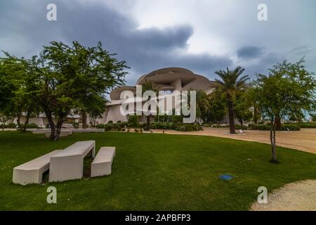 Doha, Qatar - 19 January 2020 : beautiful image of the National Museum Of Qatar Stock Photo