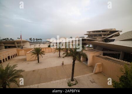 Doha, Qatar - 19 January 2020 : beautiful image of the National Museum Of Qatar Stock Photo