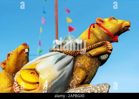 Rat statue during Chinese New Year week at Peak Nam Toong Temple in