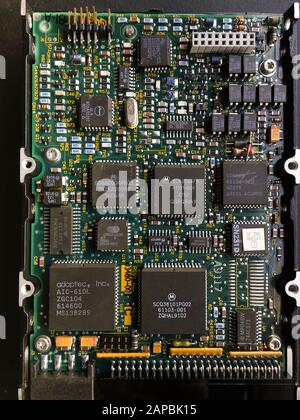 Circuit board from a circa 1992 hard drive seen on Thursday, January 9, 2020. (© Richard B. Levine) Stock Photo