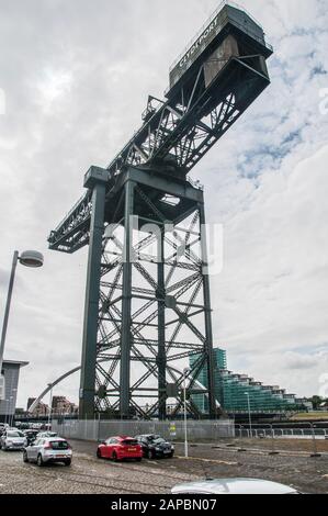 Around the UK - Glasgow - Dockyard Crane Stock Photo