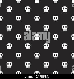 Seamless dark pattern with skulls black background Stock Vector