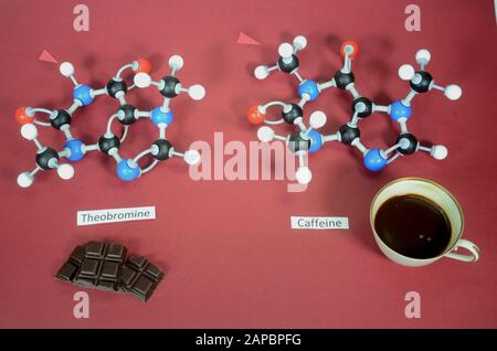 Ball and stick model of a caffeine molecule Stock Photo - Alamy