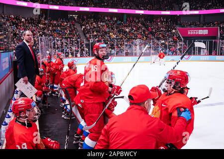 Lausanne, Vaudoise Arena, YOG 2020 - Men - Final (Gold), Russia. 22nd Jan, 2020. USA, Team Russia Credit: SPP Sport Press Photo. /Alamy Live News Stock Photo