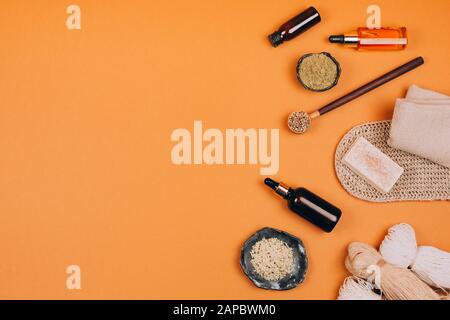 Different types of uses for hemp. Stock Photo