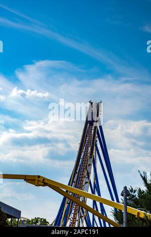 The famous Nitro Roller coaster reaching a top speed of 80 miles