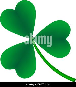 Leaf clover on a white background. Green clover leaf. Stock Vector