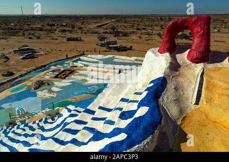 Salvation Mountain Niland California USA. Created by Leonard Knight. Stock Photo