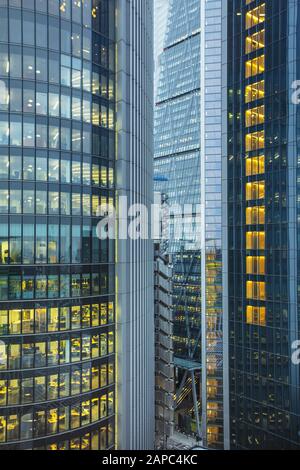 Modern office buildings in the City of London financial district Stock Photo