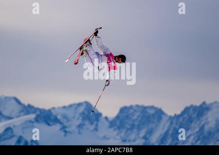 LAUSANNE, SWITZERLAND. 22th, Jan 2020. ZEHENTNER David (GER) competes in the Freestyle Skiing: Men's Freeski Big Air competitions during the Lausanne 2020 Youth Olympic Games at Leysin Park & Pipe on Wednesday, 22 January 2020. LAUSANNE, SWITZERLAND. Credit: Taka G Wu/Alamy Live News Stock Photo