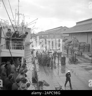 Israel 1948-1949: sea voyage Description: The Kedmah docked in an ...