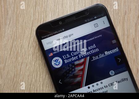 U.S. Customs and Border Protection website displayed on a modern smartphone Stock Photo