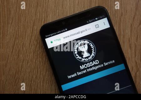 Israeli Secret Service Mossad, Israeli Secret Intelligence Service logo displayed on a modern ...