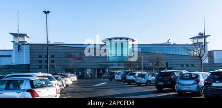 Liffey Valley Shopping Mall / Centre, outside Dublin, Ireland busy with ...