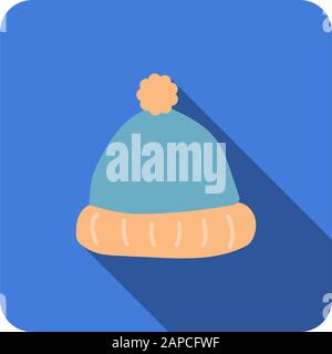 hat flat icon with long shadow vector Stock Vector