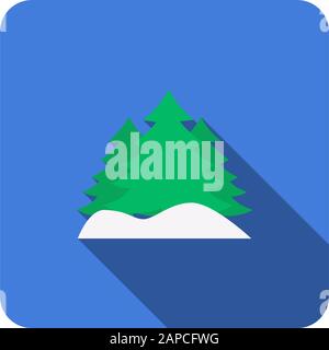 tree flat icon with long shadow vector Stock Vector