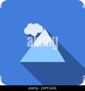 Mountain tourist flat icon with long shadow vector Stock Vector