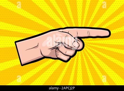 Uncle sam hand in pop art style Stock Vector