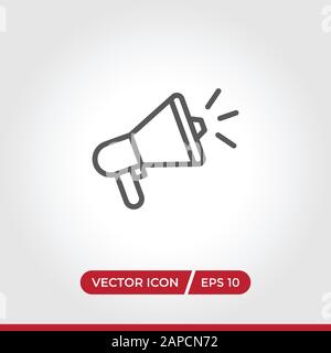 Megaphone icon vector. Simple megaphone sign in modern design style for web site and mobile app. EPS10 Stock Vector