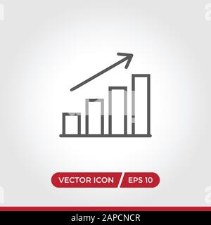 Graph icon vector. Simple graph sign in modern design style for web site and mobile app. EPS10 Stock Vector