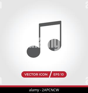 Music icon vector. Simple music sign in modern design style for web site and mobile app. EPS10 Stock Vector